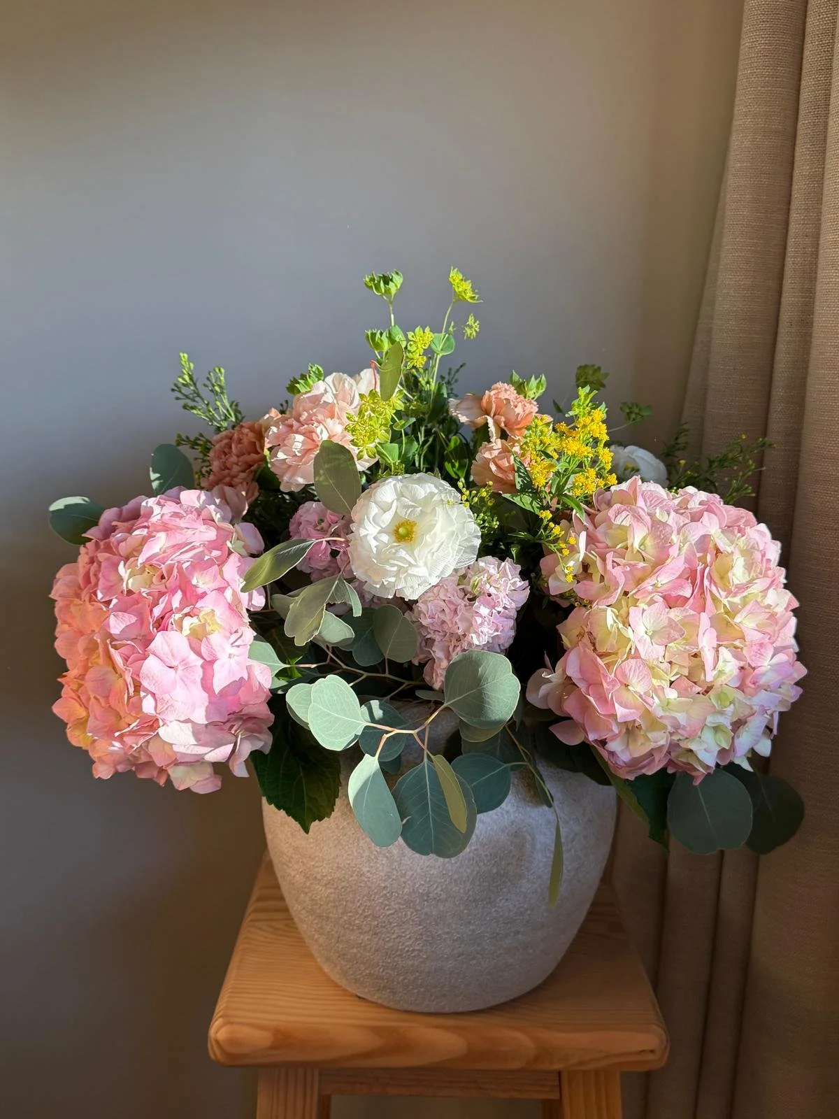 Centro hortensias Mimosa & Co