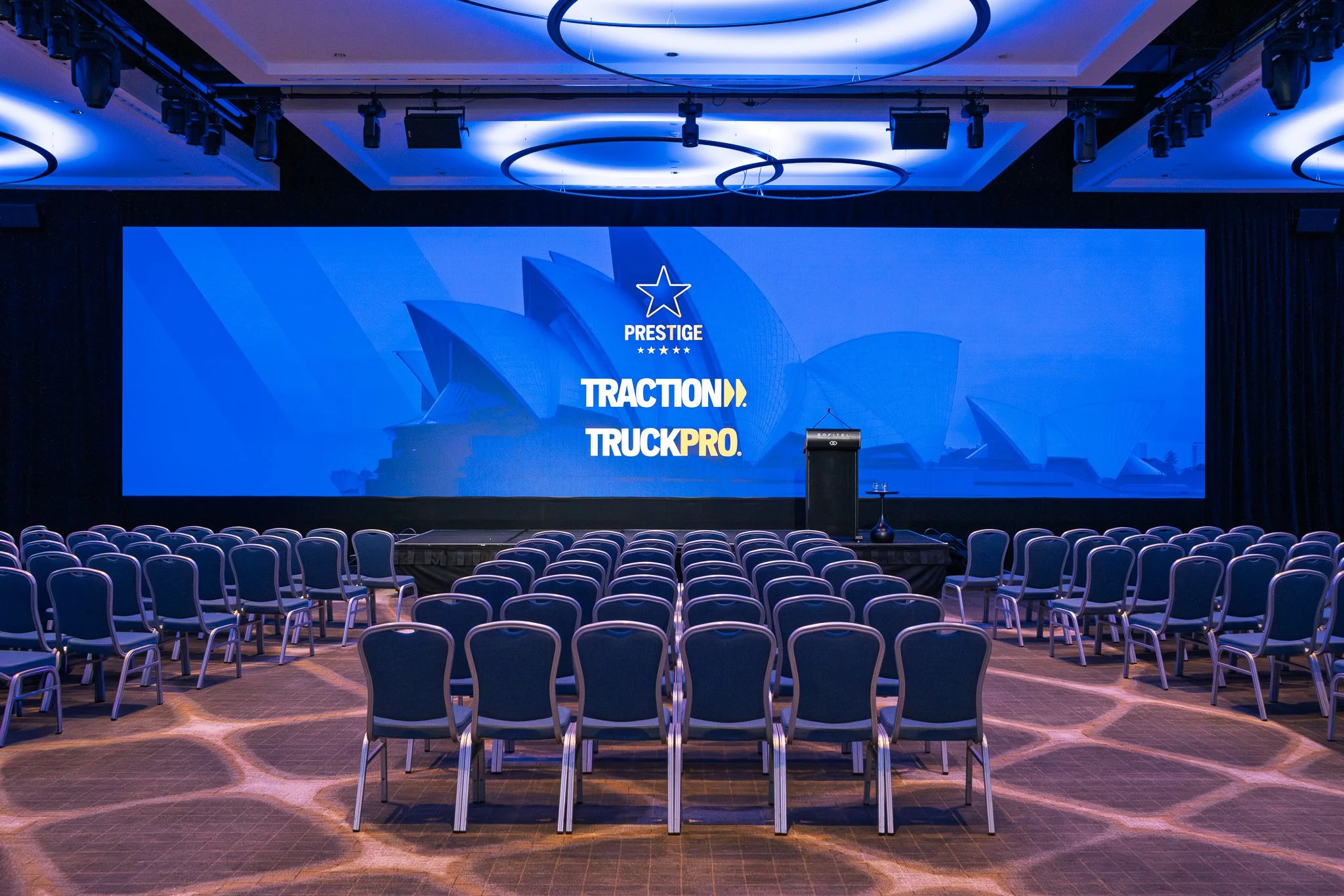 Wide shot of conference venue at Sofitel sydney