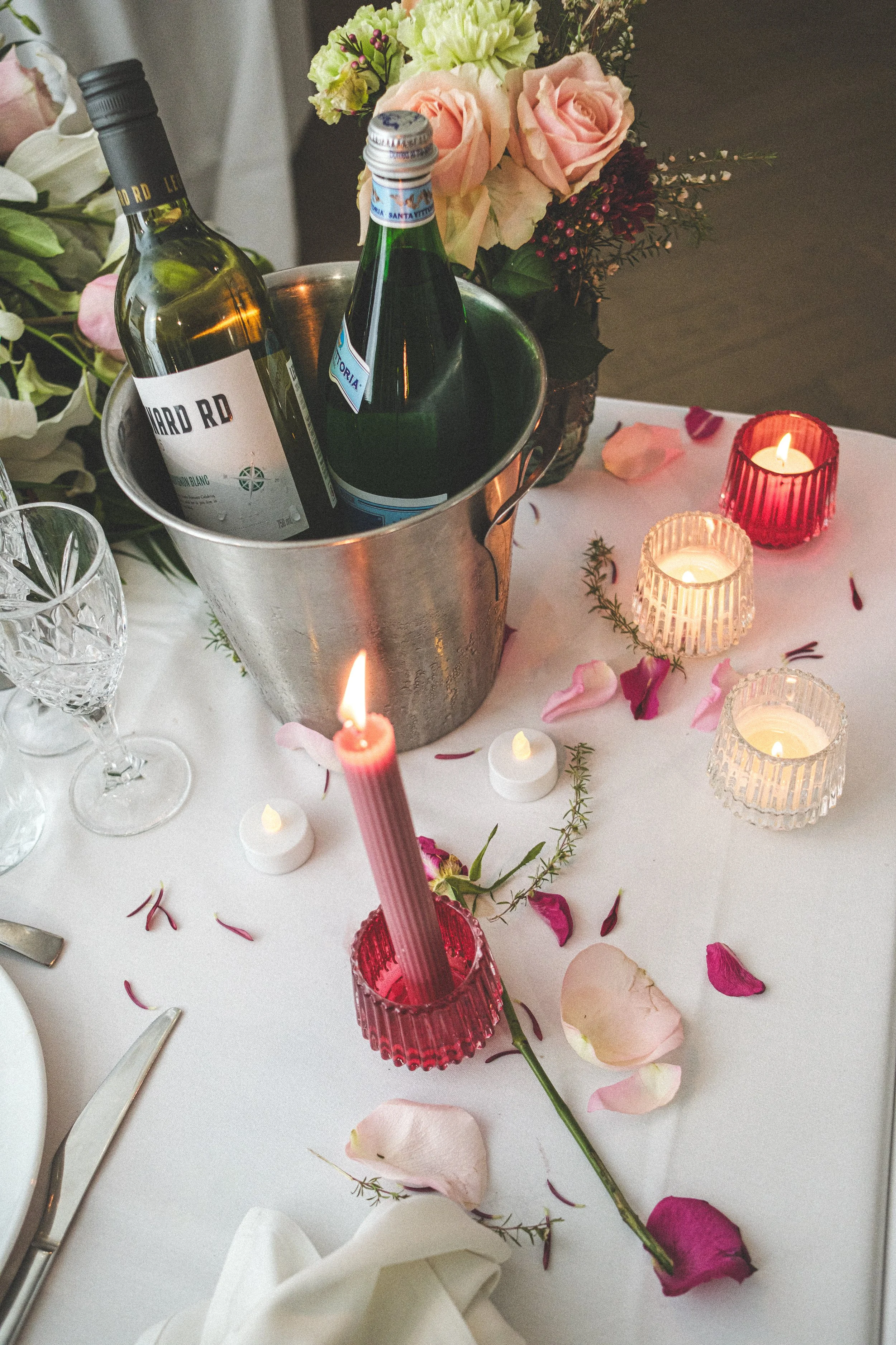 Wedding table decorations at luxury sydney wedding