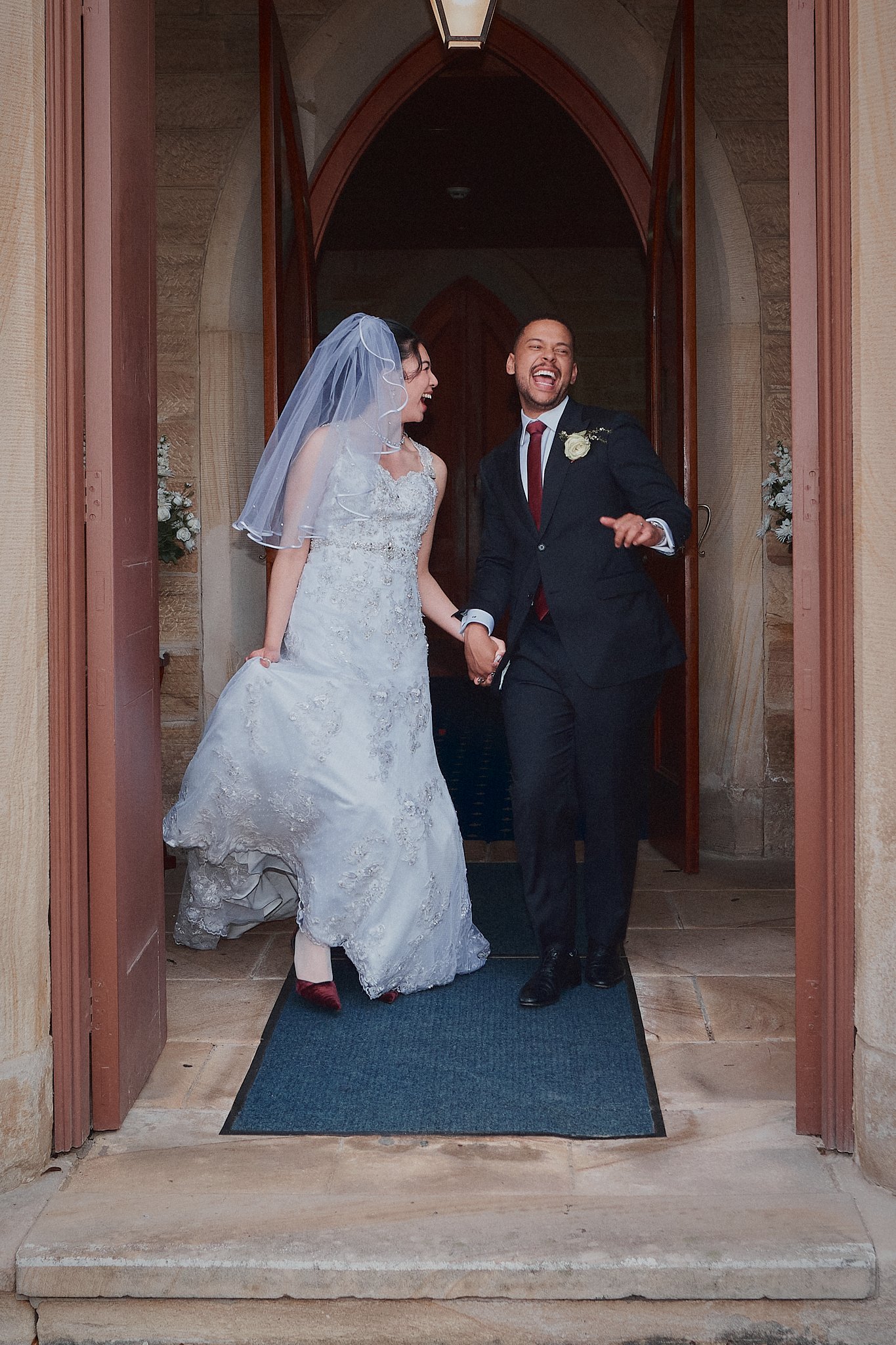 Newly weds leaving church in Sydney.jpg