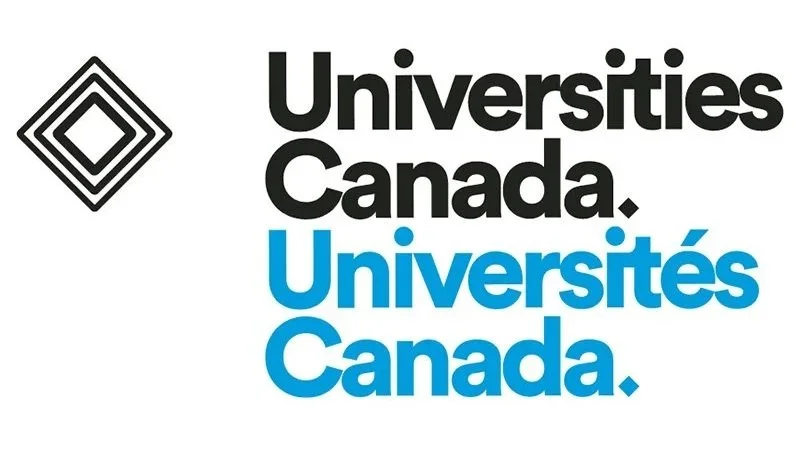 Logo of Universities Canada, featuring their name in English and French with a black diamond shape icon on the left.