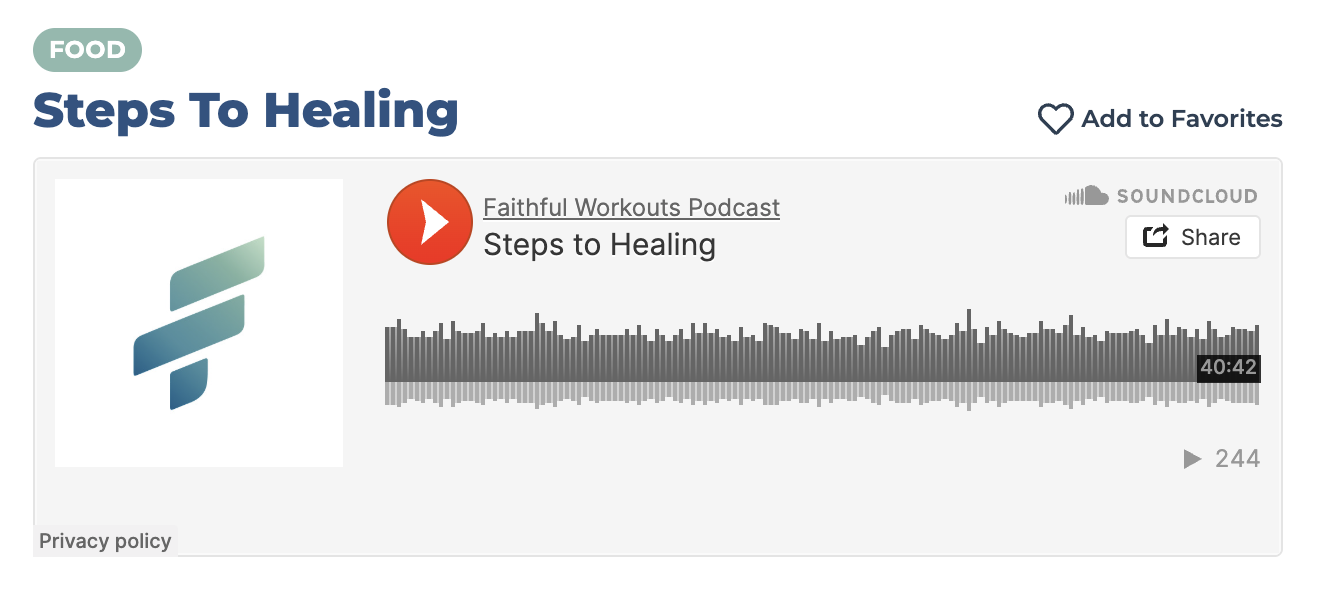 Steps To Healing with Faithful Workouts