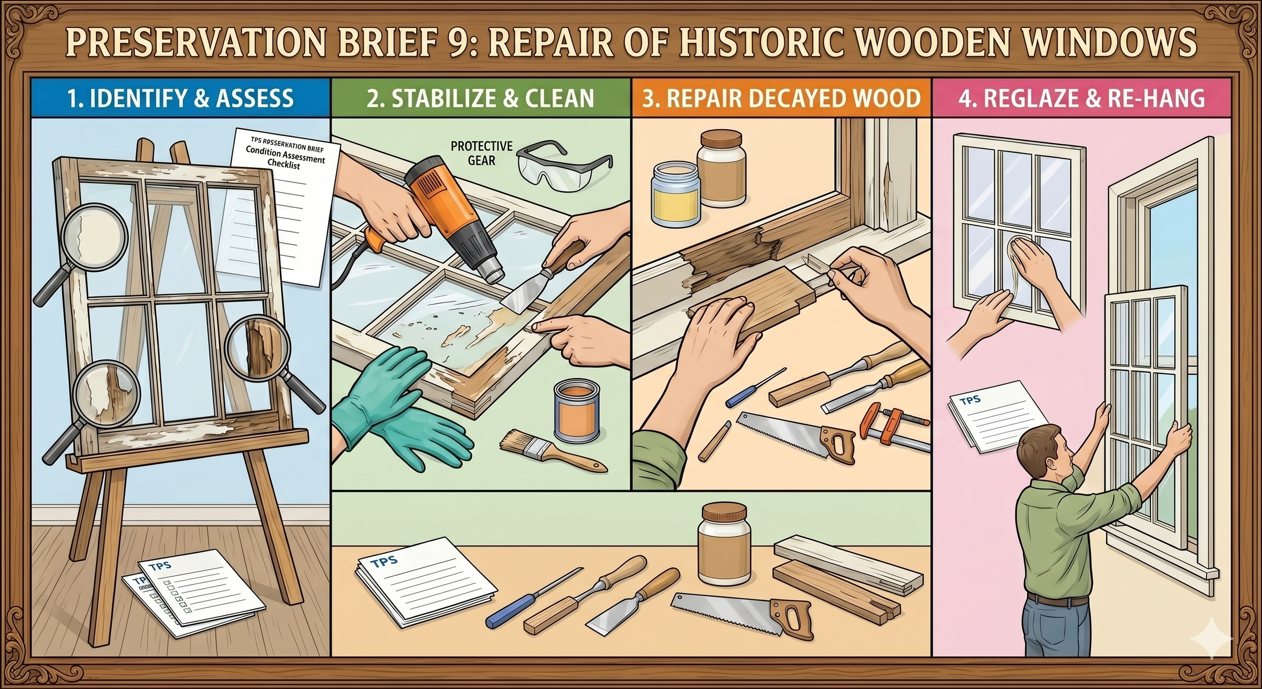 Preservation Brief 9 Explained: Repair of Historic Wooden Windows