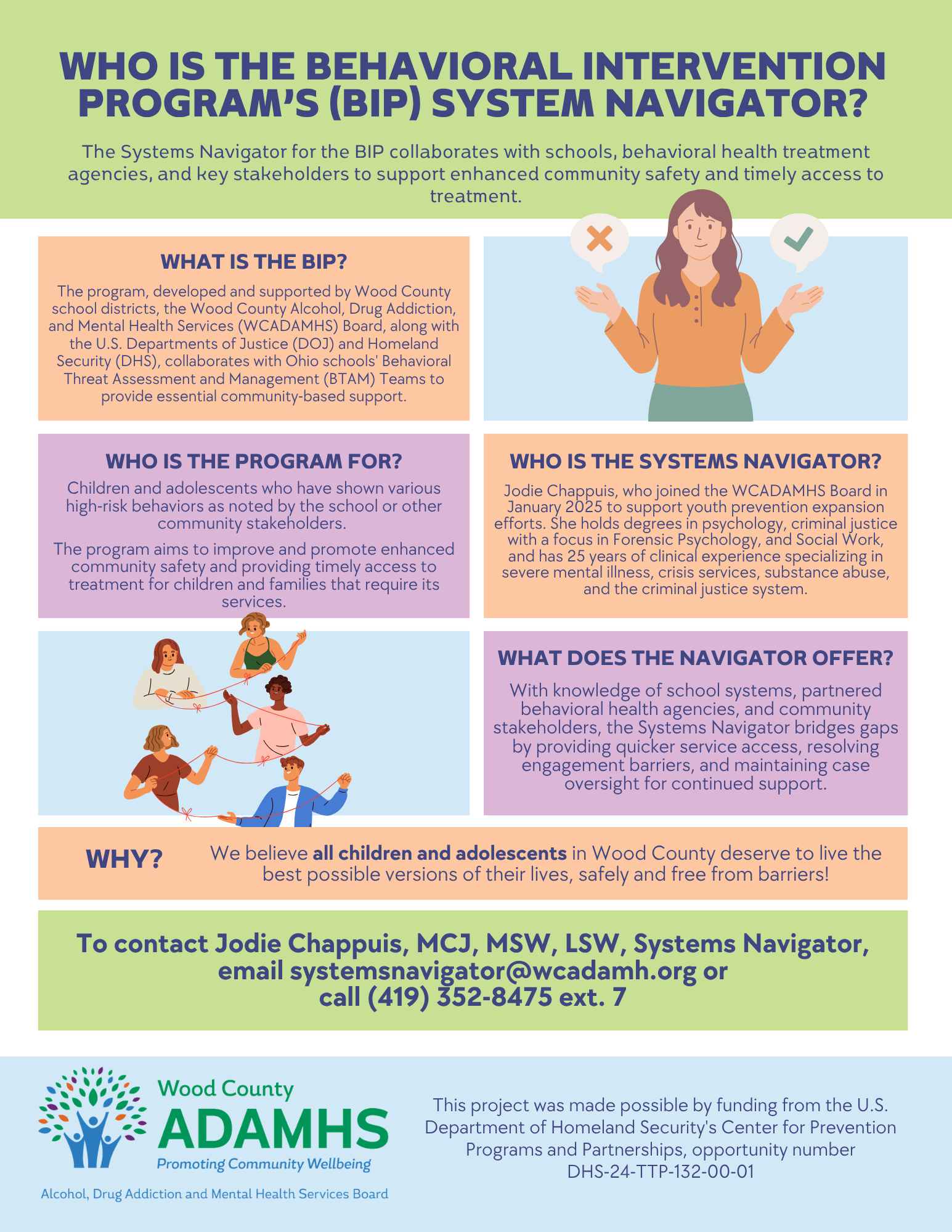 Flyer explaining program and system navigation