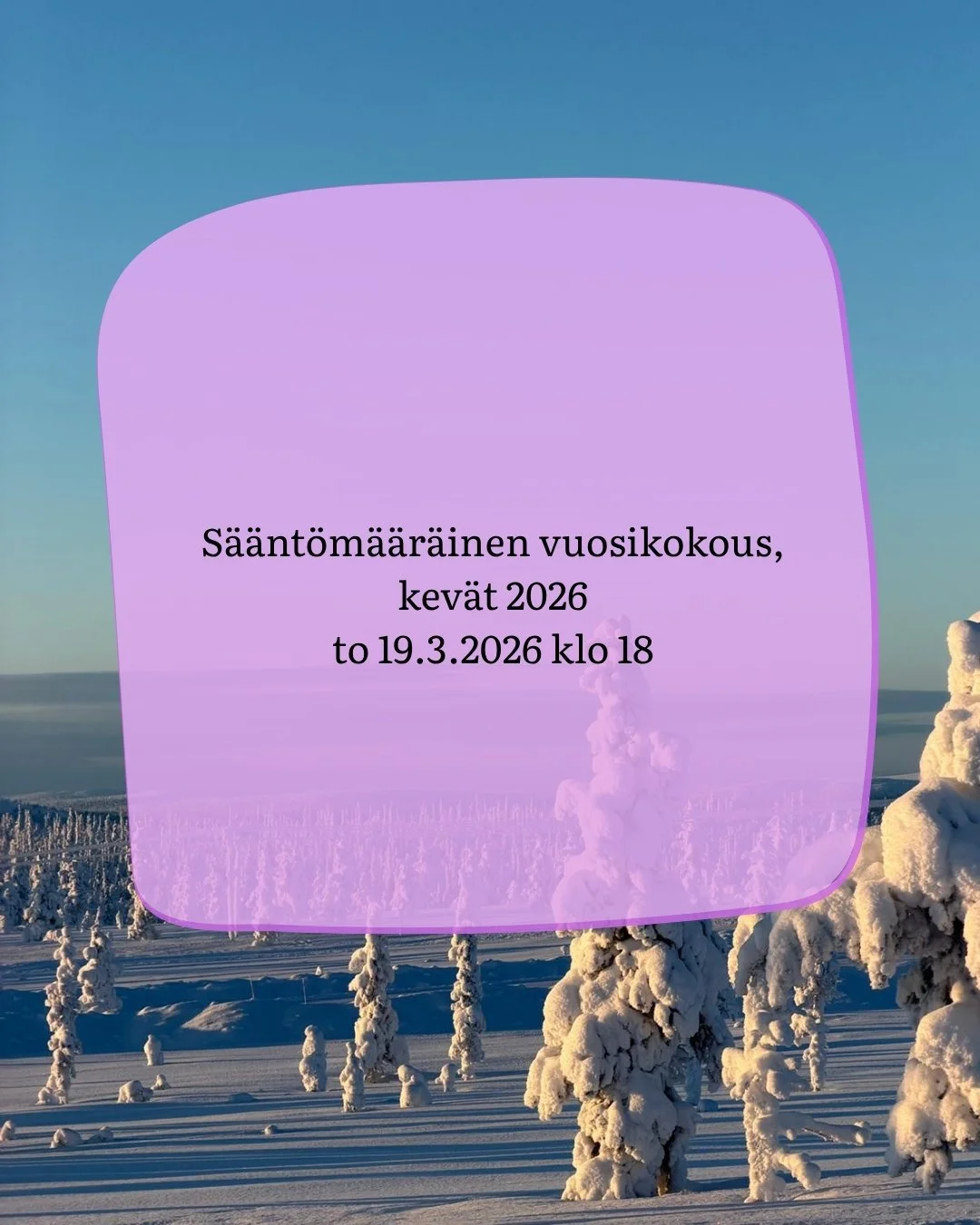 Sääntömääräinen vuosikokous, kevät 2026