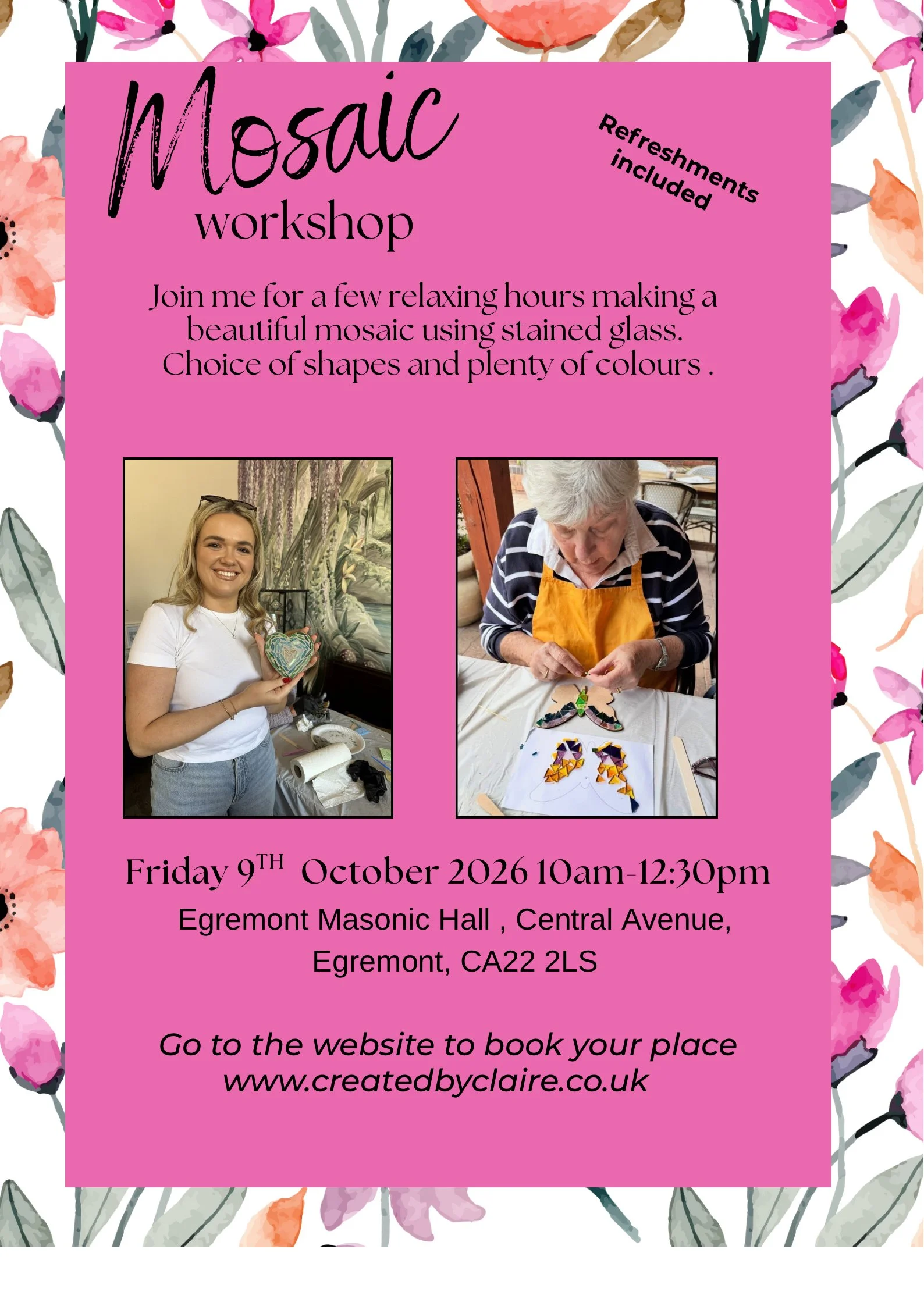 Mosaic making at Egremont Masonic Hall Friday 9th October 2026