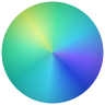 A colorful gradient wheel with vibrant rainbow hues blending smoothly.