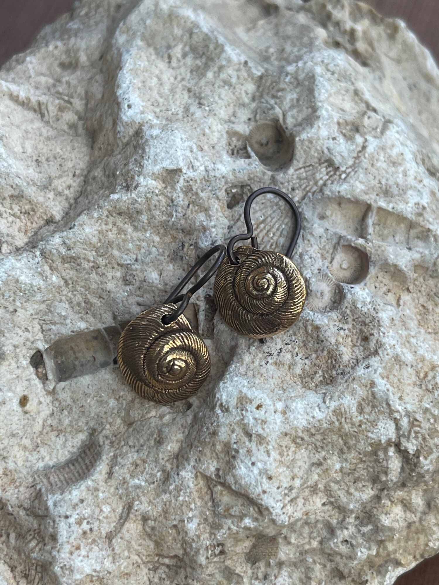 Bronze Snail Shell Earrings 2.jpeg