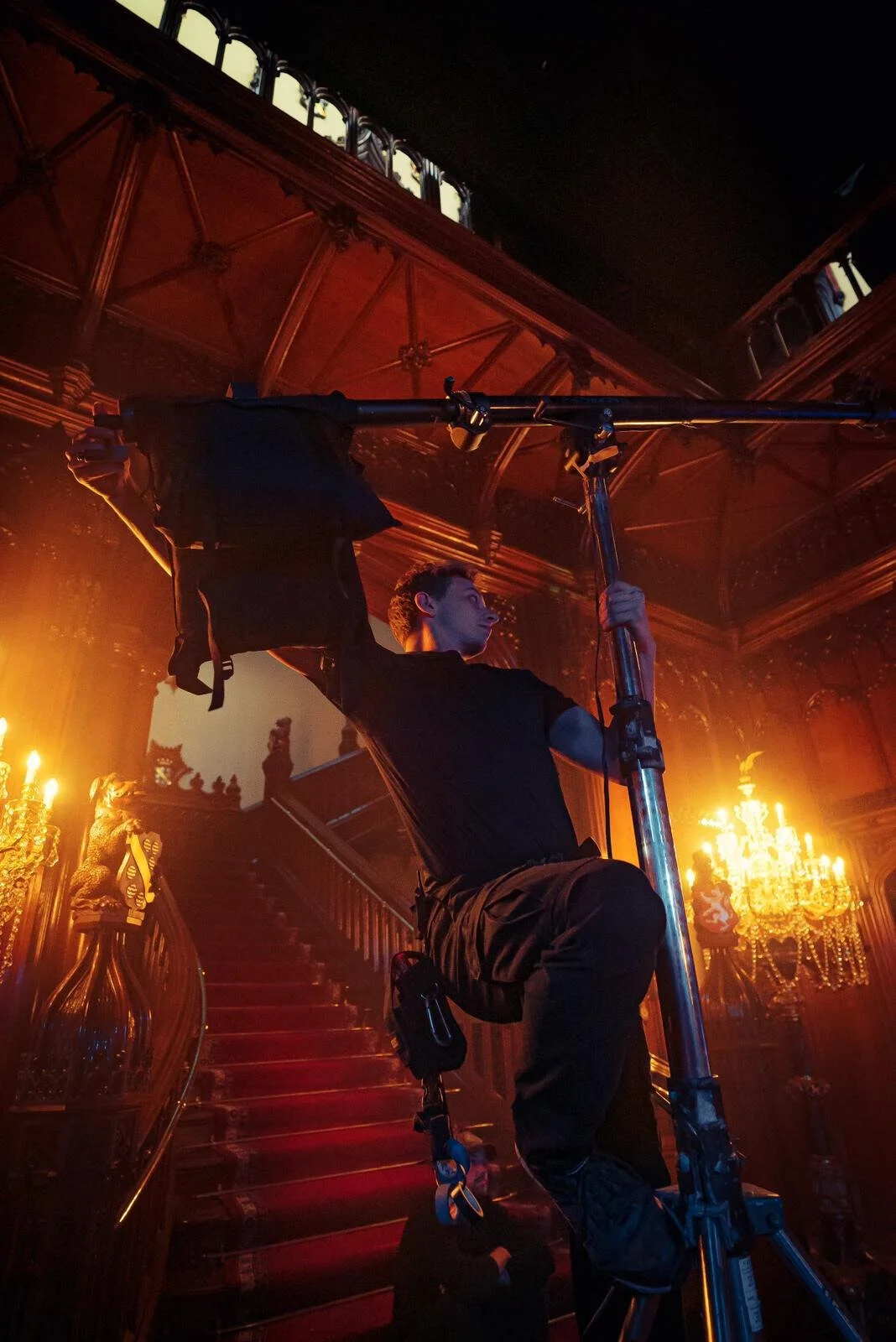 Manchester gaffer and spark lighting on a music video.