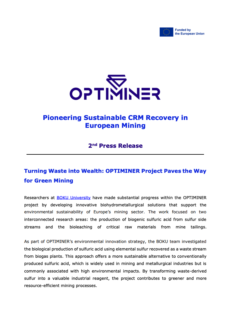 Turning Waste into Wealth: OPTIMINER Project Paves the Way for Green Mining