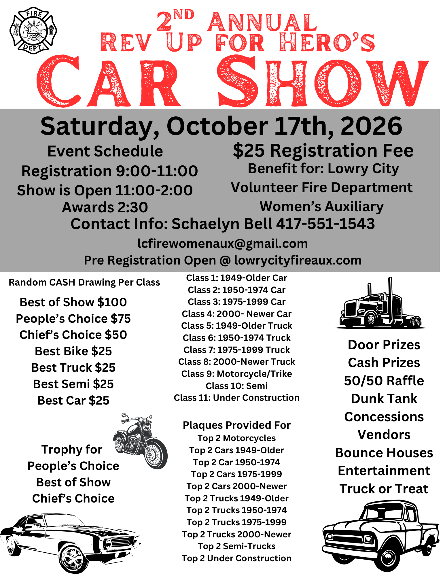 Rev Up For Hero's Car Show Registration