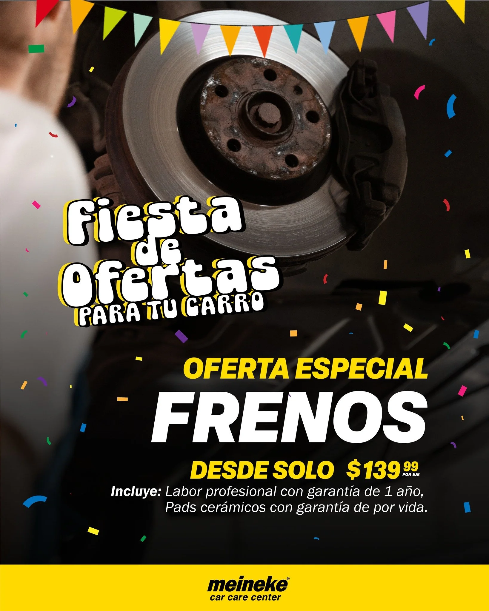 🔥 &iexcl;Especial de Frenos Desde SOLO $139.99 Por Eje (Incluye pads cer&aacute;micos y labor profesional)! 🔥*
Incluye:
✅ Pads de freno cer&aacute;micos de alta calidad
✅ Labor (Remoci&oacute;n e instalaci&oacute;n profesional)
✅ Torneo de discos p