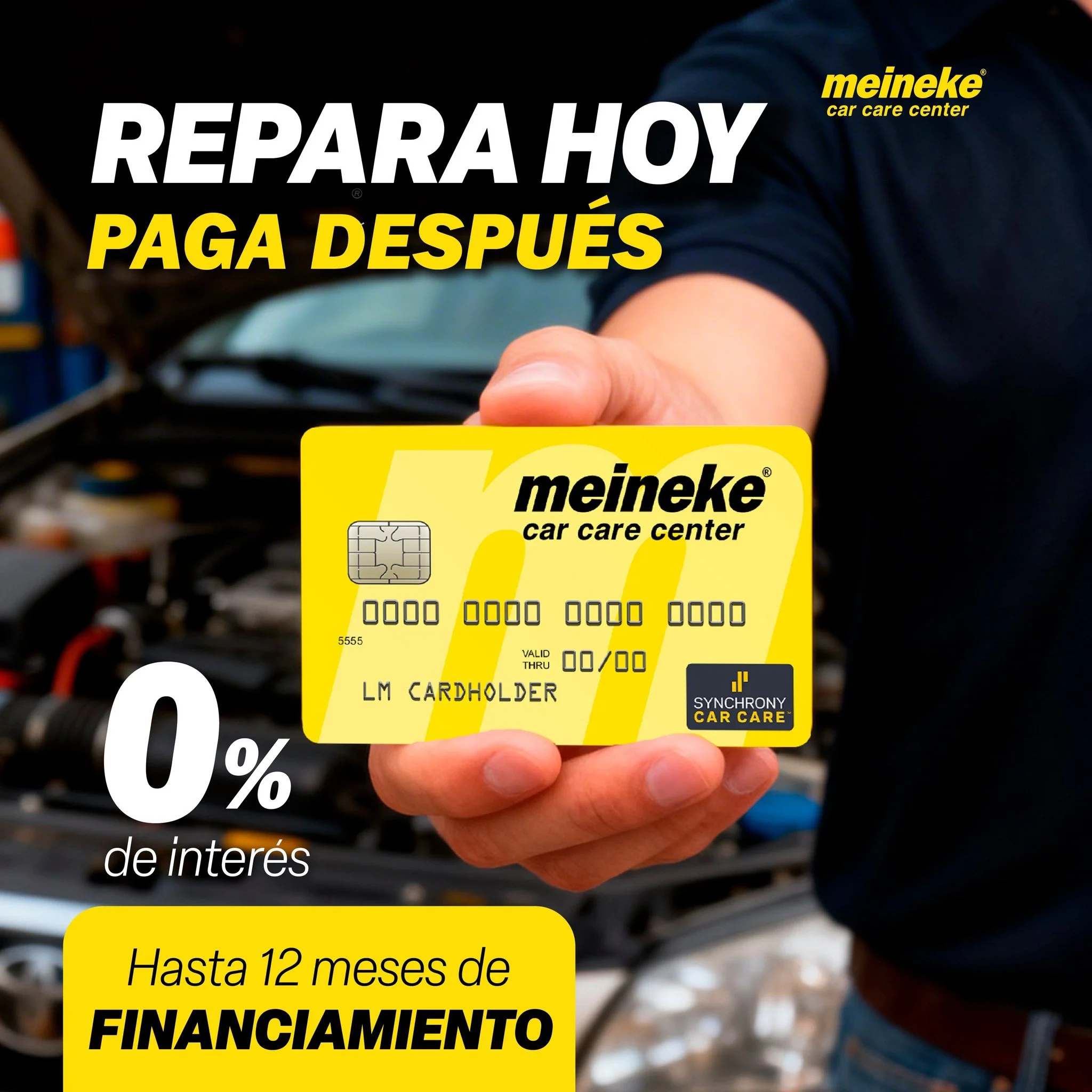 &iexcl;No detengas tus planes! 🛠️ Repara hoy y paga despu&eacute;s con hasta 12 meses de financiamiento y 0% de inter&eacute;s. &iexcl;Tu auto te lo agradecer&aacute;! 🙌✨
#Financiamiento #ReparaHoy #Meineke #SinIntereses #MantenimientoAuto
Para inf
