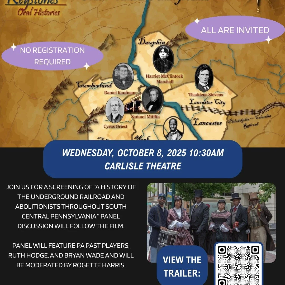 Hope Station is honored to join the screening of A History of the Underground Railroad in South Central PA 🎬 on Oct. 8, 10:30AM @ Carlisle Theatre!

Our own Rogette Harris(@rogette1980) will moderate the panel. Together we&rsquo;ll honor history + k