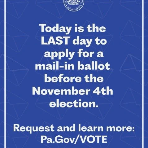 TODAY is the final day to request your mail-in or absentee ballot in Pennsylvania! Don’t wait — apply right now before it’s too late to vote for the Nov 4 Election! https://bit.ly/pavotesnow
At Hope Station, we’re all about e