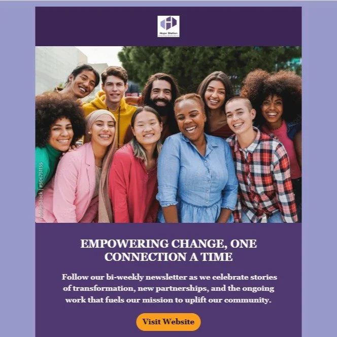 We&rsquo;re thrilled to announce that our very first Bi-Weekly Newsletter went out this past Wednesday!

This newsletter is our way of staying connected and celebrating all the incredible work happening right here at Hope Station. Each issue will hig