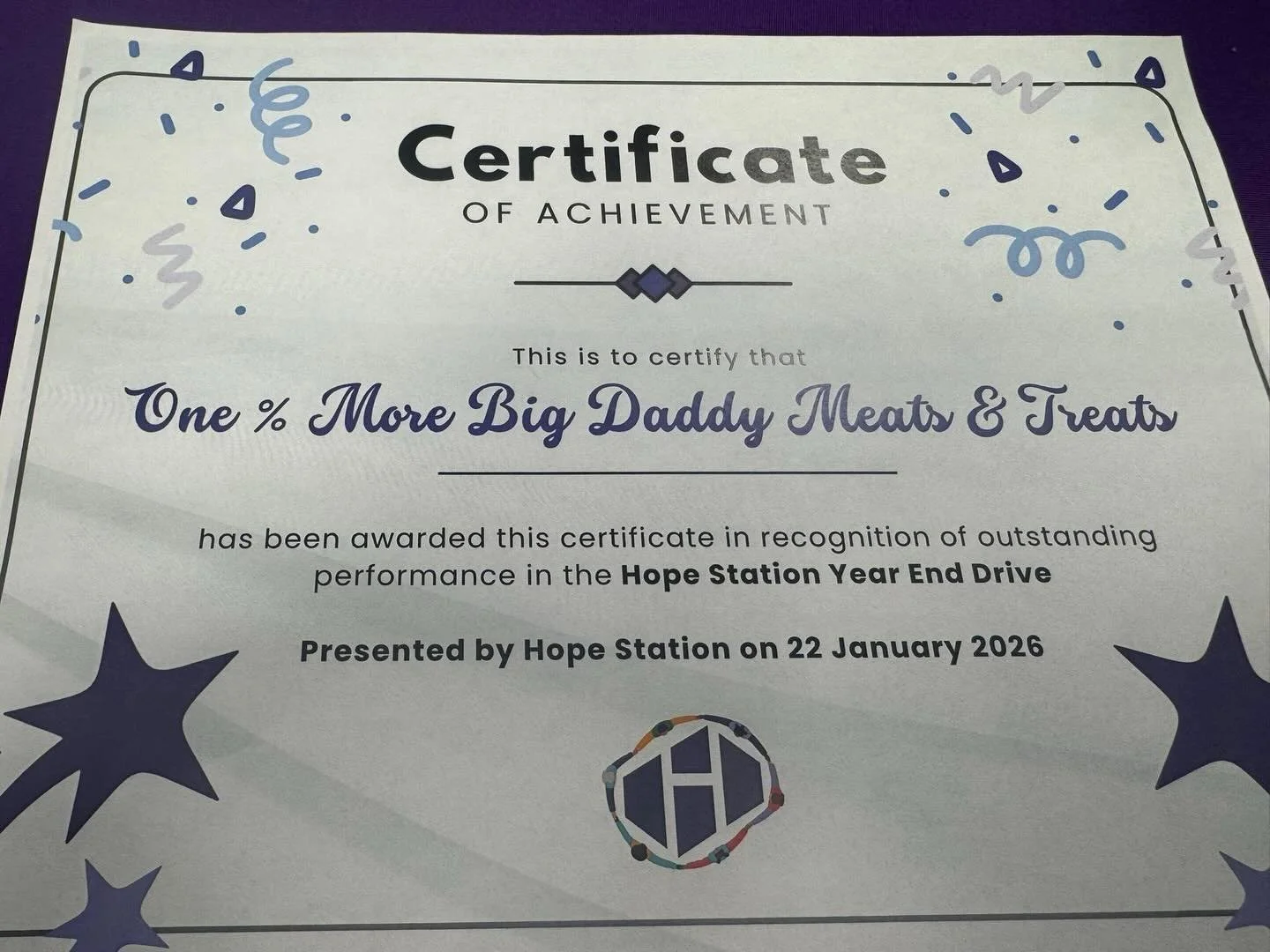 🎉Winner Winner Announcement!🎉

Big congrats to our board member team &lsquo;One % More Big Daddy Meats &amp; Treats&rsquo; made up of board members Tavares Tyler and Delonte Palmer for being our group winner in Hope Station&rsquo;s Year End Giving 