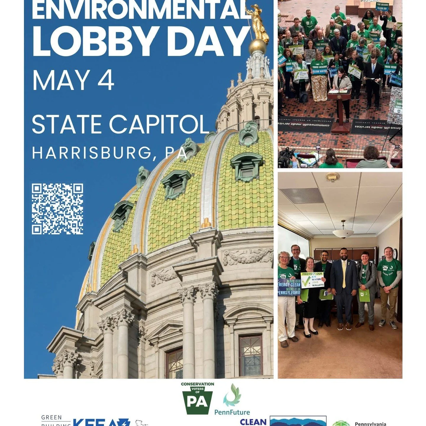 Before Environmental Lobby Day kicks off, we&rsquo;re showing up STRONG. 
Join Conservation Voters of Pennsylvania and partners for a press conference on May 4&mdash;because clean air, clean water, and a livable future aren&rsquo;t optional.

📣 This