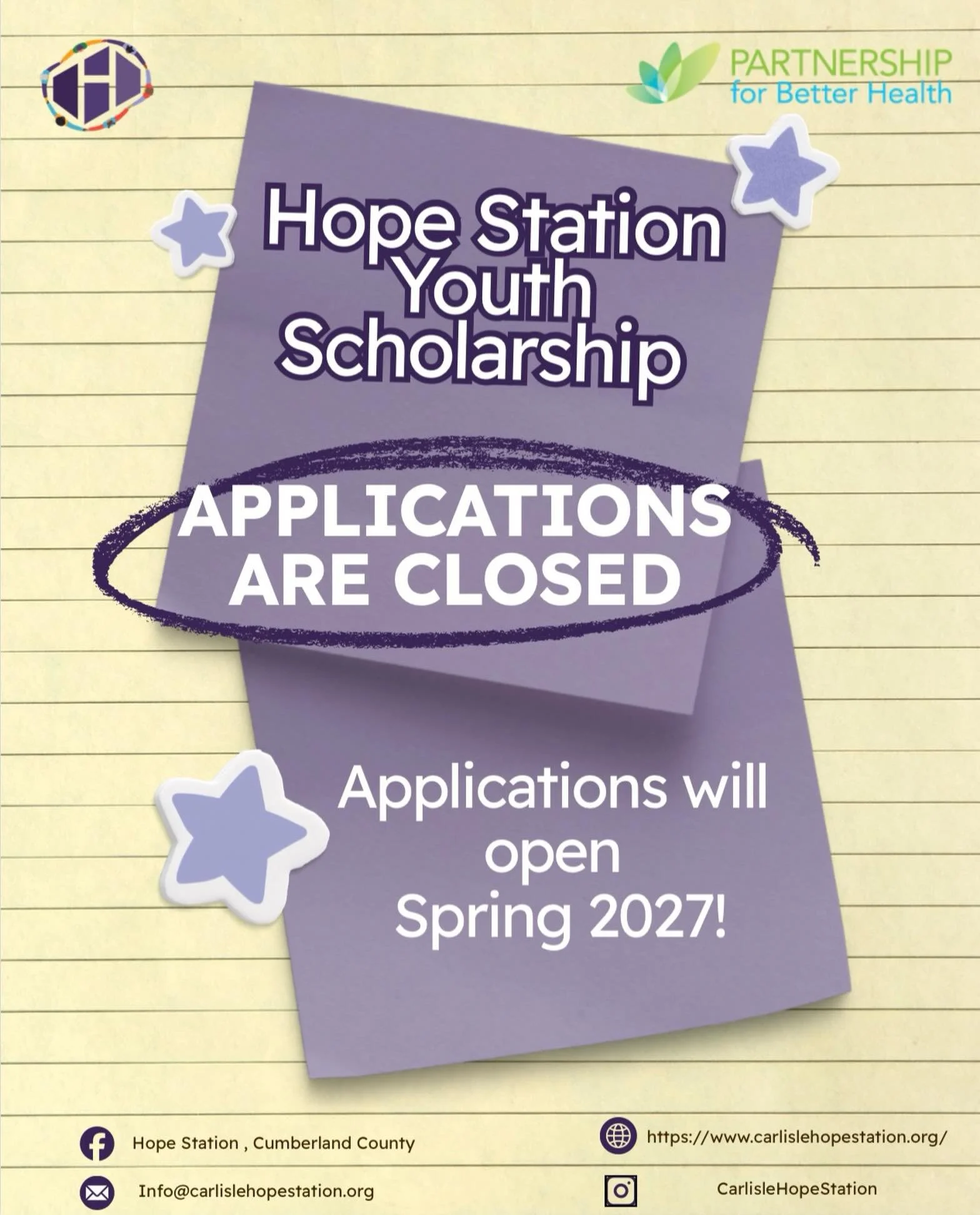 We want to extend a huge thank you to everyone who applied for our Youth Scholarship this year! Your applications, stories, and dedication truly inspired us! 

We would also like to give a special thank you to Partnership for Better Health for suppor