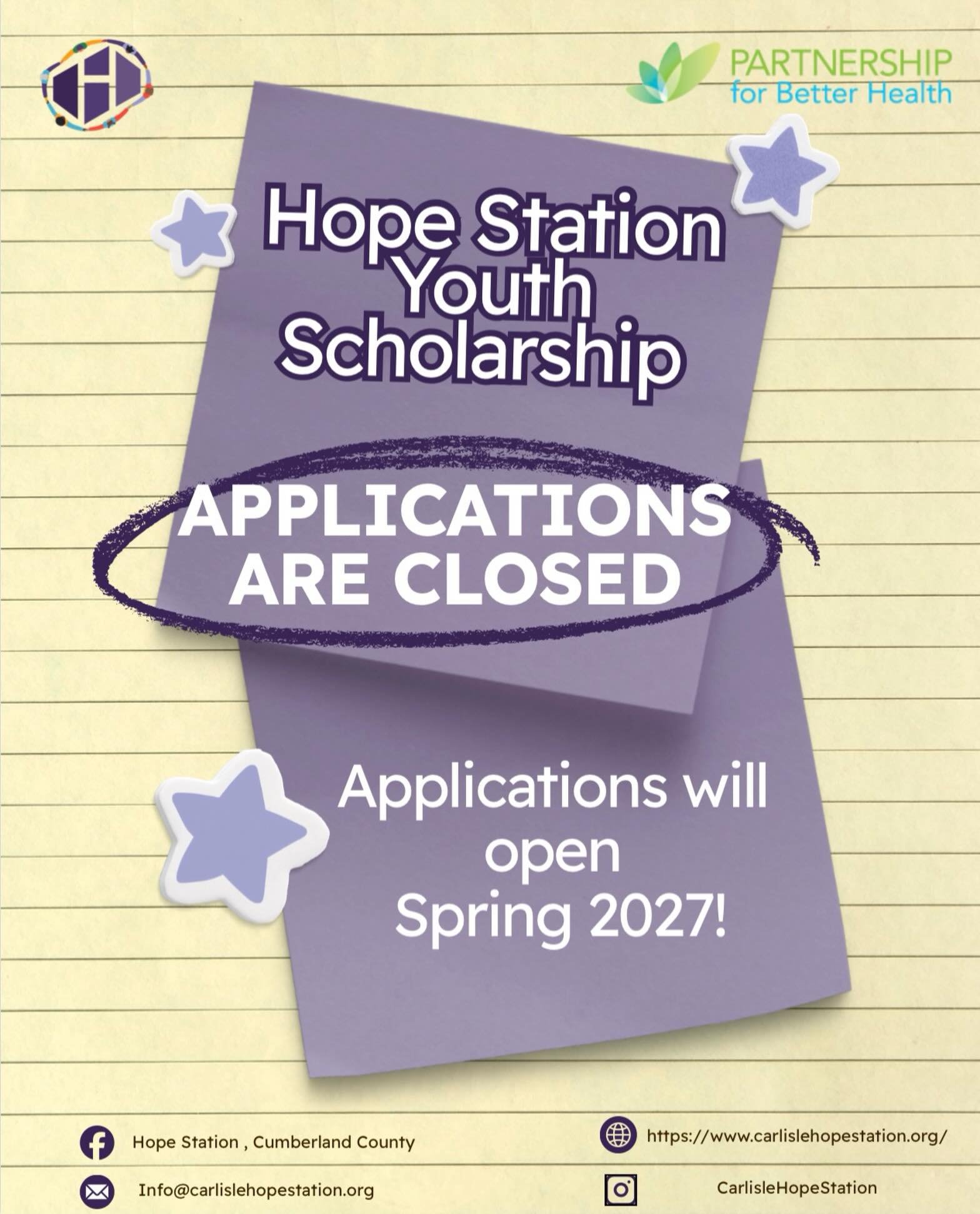 We want to extend a huge thank you to everyone who applied for our Youth Scholarship this year! Your applications, stories, and dedication truly inspired us! 

We would also like to give a special thank you to Partnership for Better Health for suppor