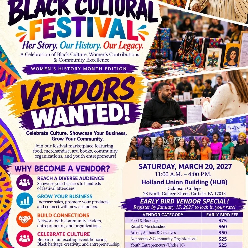 🌸 HER STORY. OUR HISTORY. OUR LEGACY. 🌸

🎉 NEW MONTH. SPECIAL EDITION. SAME AMAZING CELEBRATION!

Hope Station's 11th Annual Black Cultural Festival is coming in MARCH for a special Women's History Month celebration! 💜

🛍️ VENDORS WANTED!
👉 htt