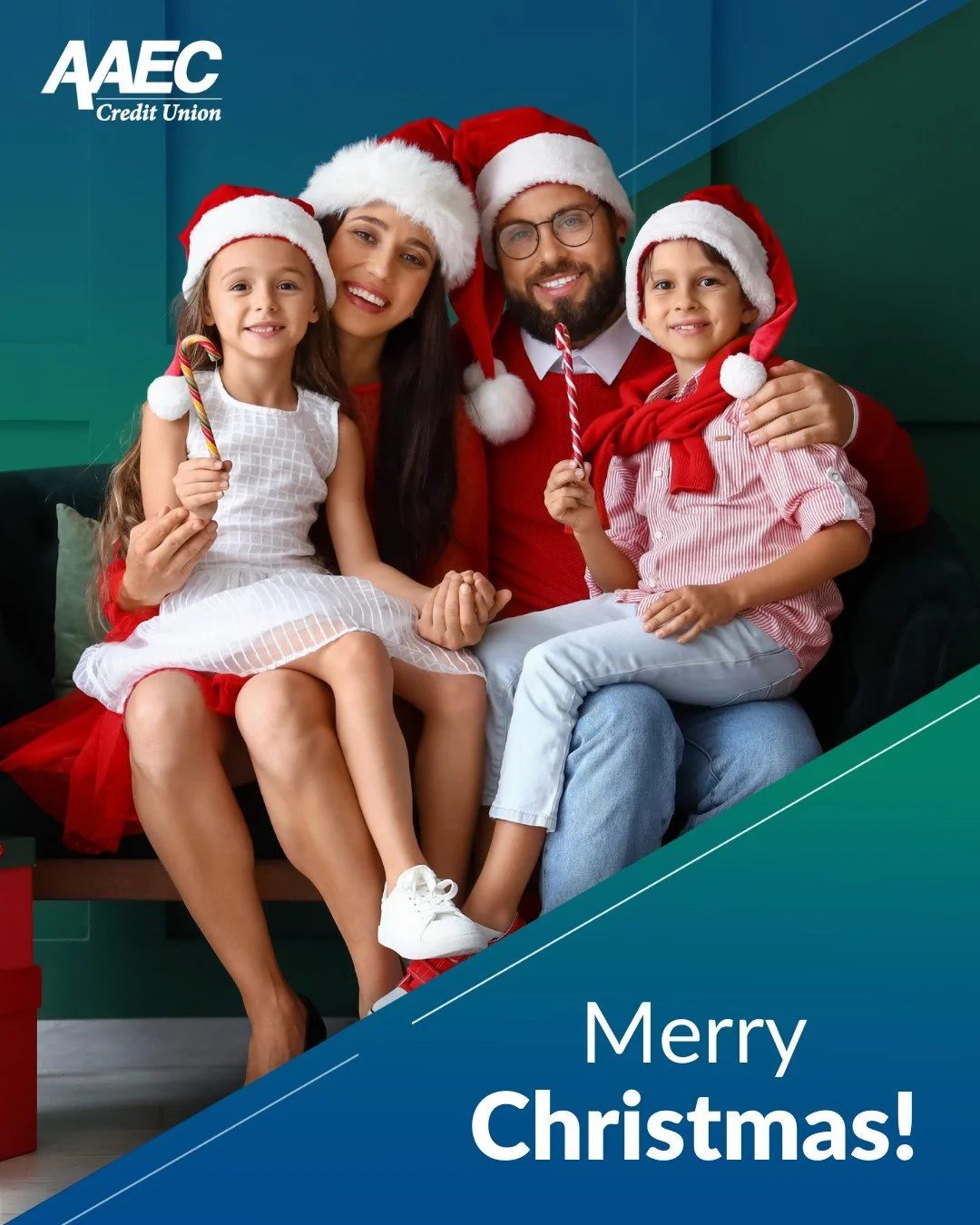 Merry Christmas and Happy Holidays from all of us at AAEC Credit Union! 🎄✨

We hope your day is filled with the warmth of family, the joy of giving, and all the magic the Christmas season brings. 🎁

💚 We are so grateful for our members and wish yo