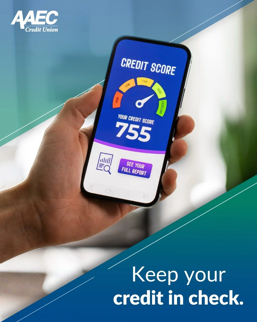 Want a top-tier credit score? 🤩📈 

AAEC Credit Union has partnered with SavvyMoney to give you FREE credit monitoring right in your Online Banking!

Get your latest score, see the factors that impact it, and receive alerts to protect yourself from 
