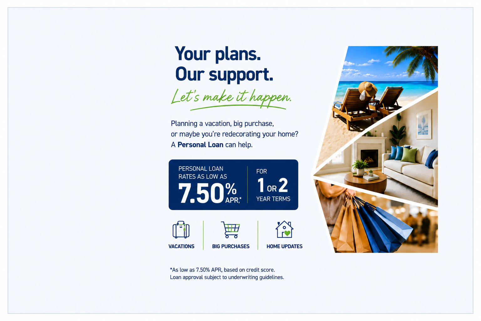 Personal loan rates starting at 7.5%!