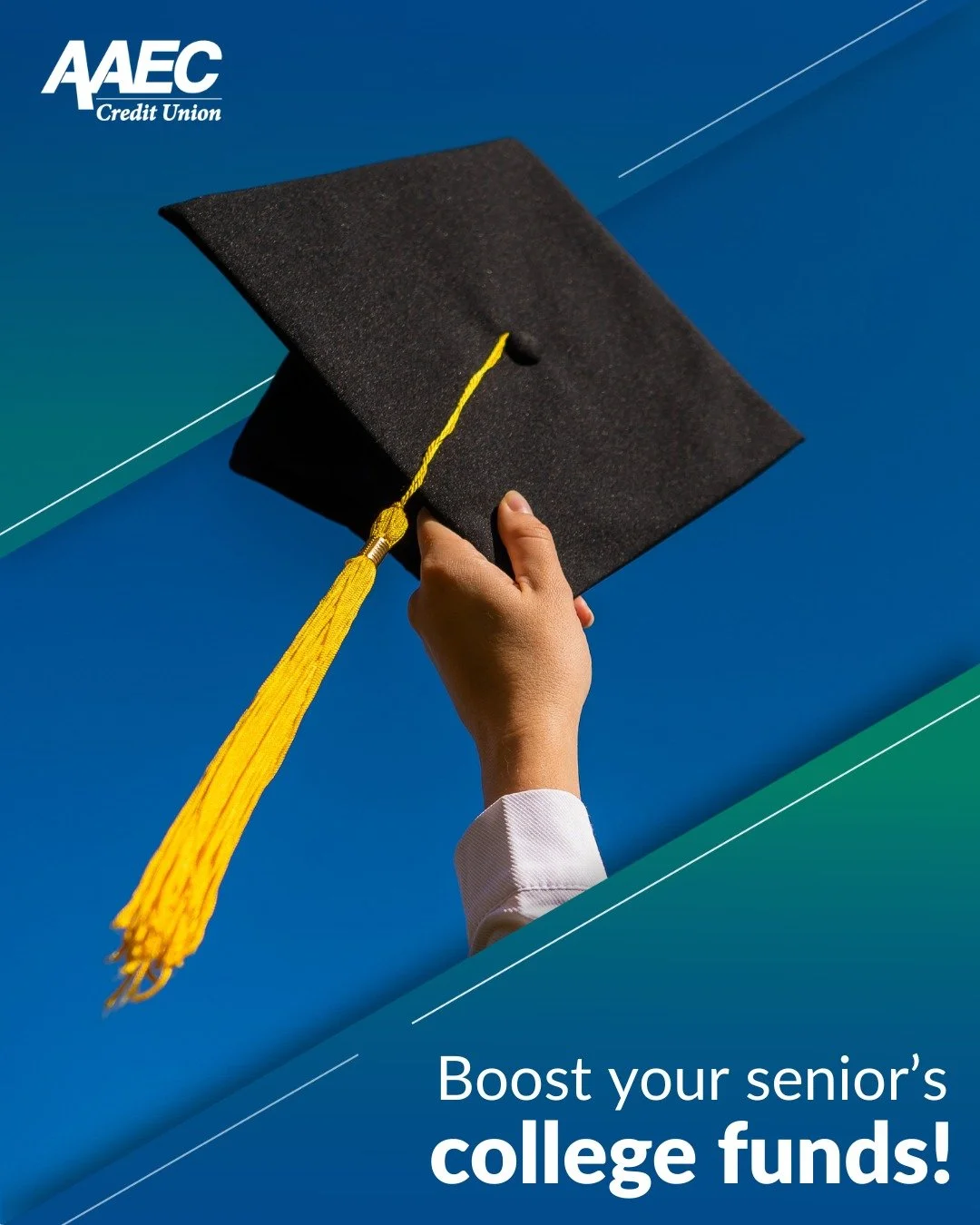 Parents of the Class of 2027&mdash;our seniors will be tossing their caps before you know it. 🎓🌟

Between tuition, dorm fees, books, and move-in costs, college comes with plenty of expenses. 📚💻

💰 With a Certificate of Deposit from AAEC, you can