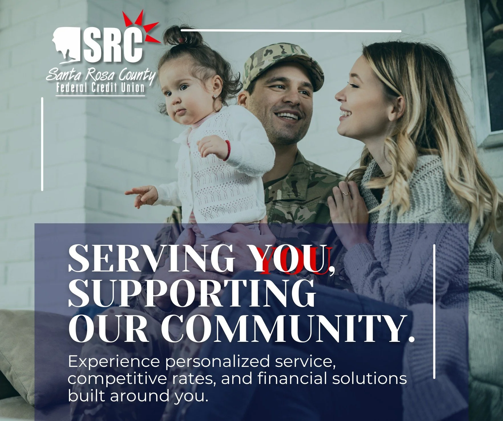 Local service. Local support. Local strength.
We&rsquo;re proud to serve our neighbors with financial solutions that help strengthen families and support our community. 🏡