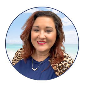 Professional headshot of Nancy Hayes, Branch Manager at the SRCFCU Milton Branch, smiling in front of a soft beach background.