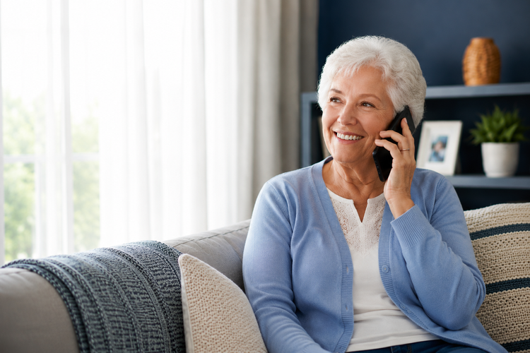 Older woman on telephone