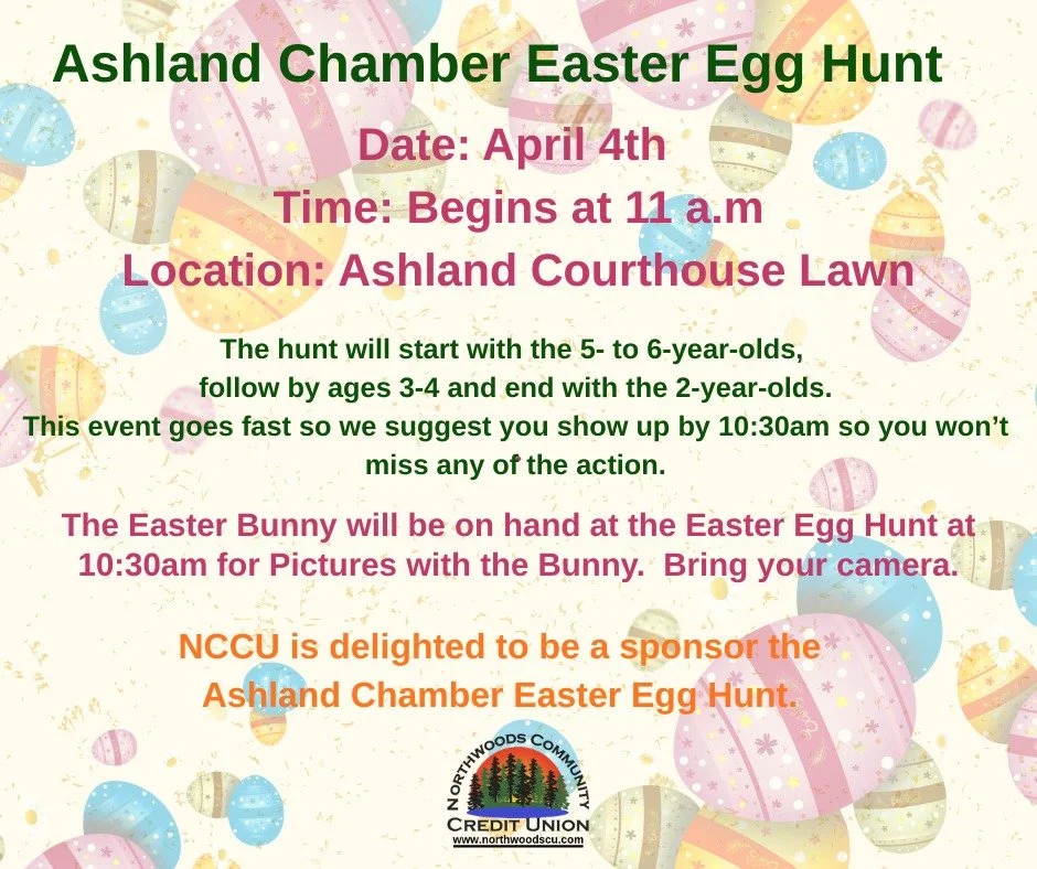 Don't miss the Ashland Chamber Easter Egg Hunt tomorrow on the Ashland Court House lawn.
