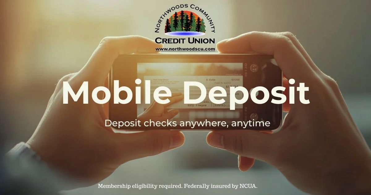 Do you have checks to deposit?  Use mobile deposit!  Download our app today!