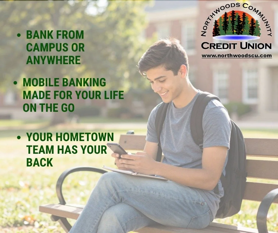 Heading off to college?  Stay connected to your hometown credit union with mobile banking, online banking, debit card, direct deposit, and remote deposit capture.