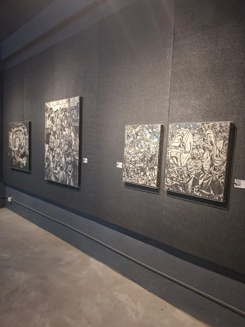 Right side view of bounce back exhibition with works of Reyna raymunda
