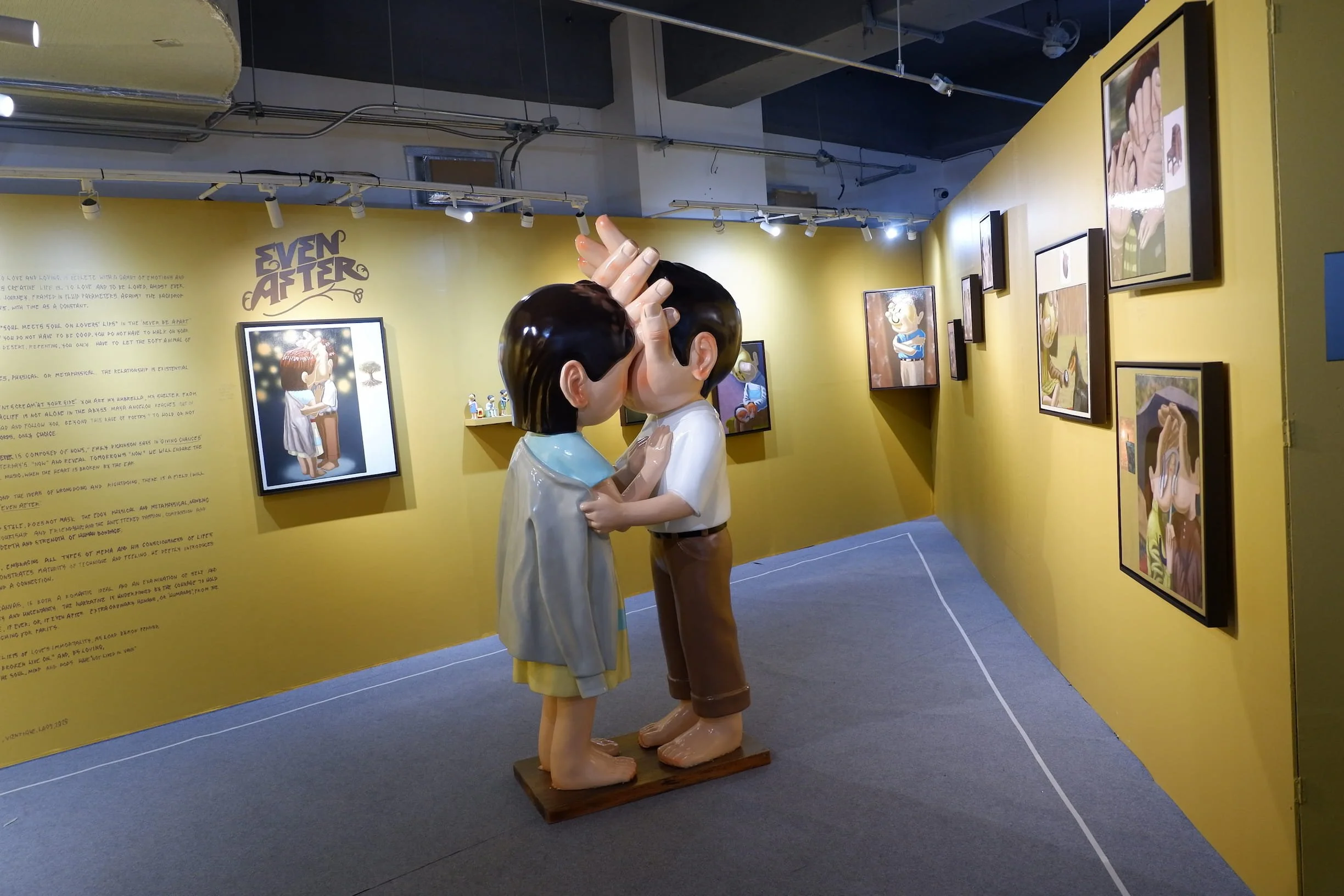 Blic statue at the center of Even After exhibition in Art for Space booth