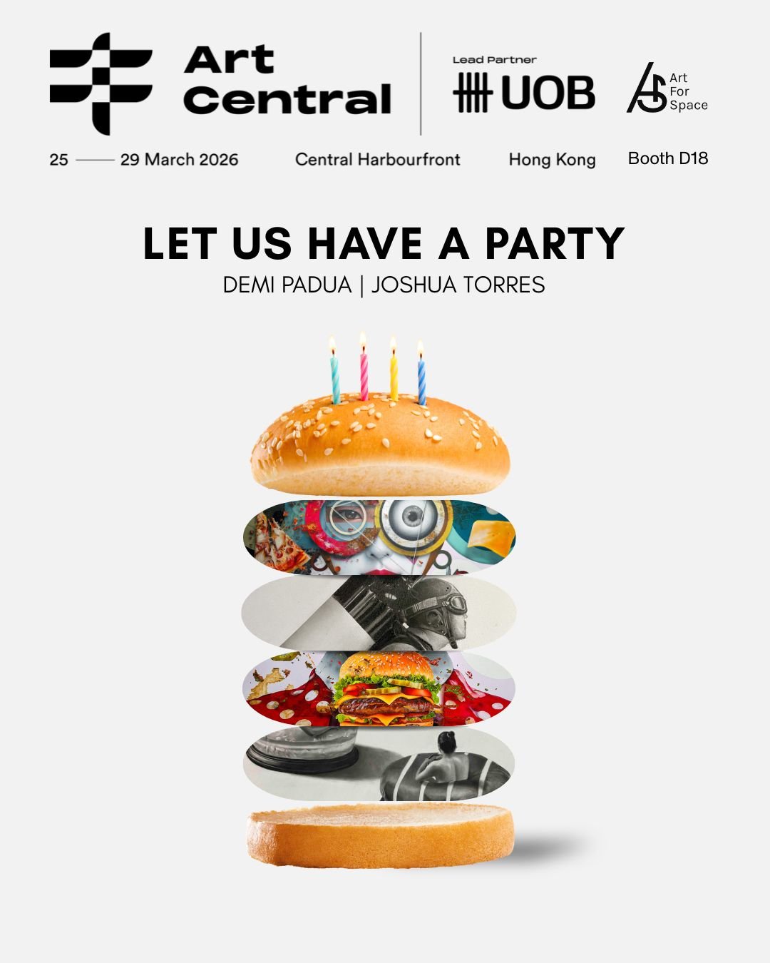 Poster for Art for Space exhibition featuring Demi Padua and Joshua Torres