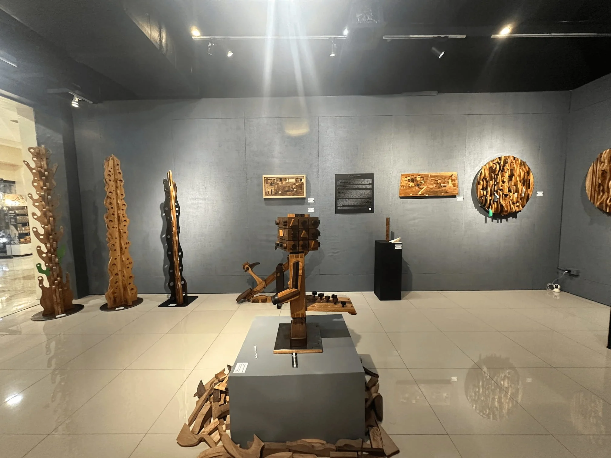 left view of travelogue in wood and water exhibition 