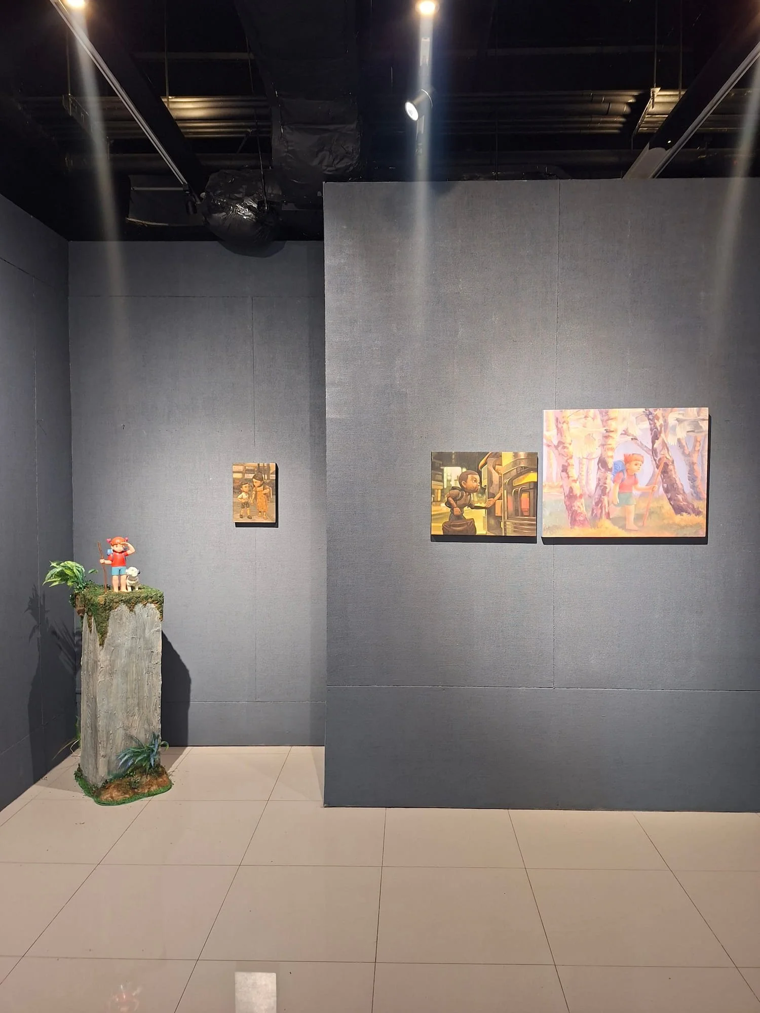 front close up view of a way out of the woods exhibition