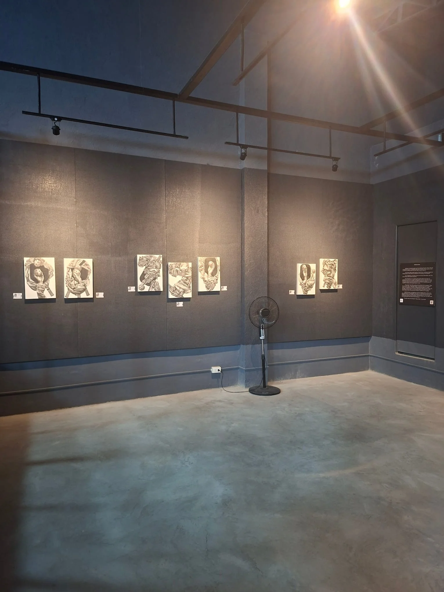 Bounce back exhibition featuring reyna raymuda view from the entrance 