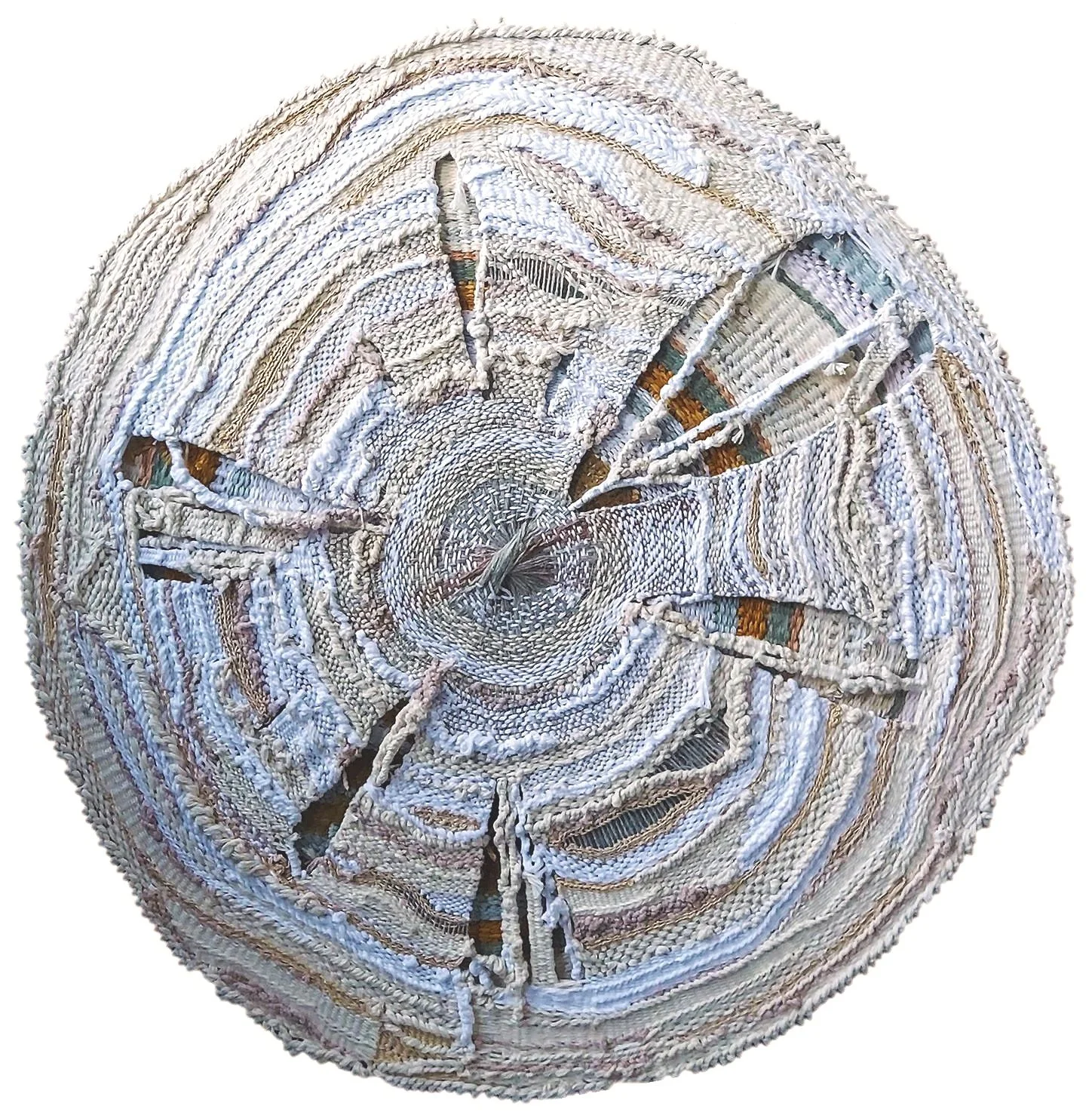 Nature vs Nurture 3
Double weft side 2
Double-knit wool, Cotton and Flax
Hand-dyed using onion and nettle