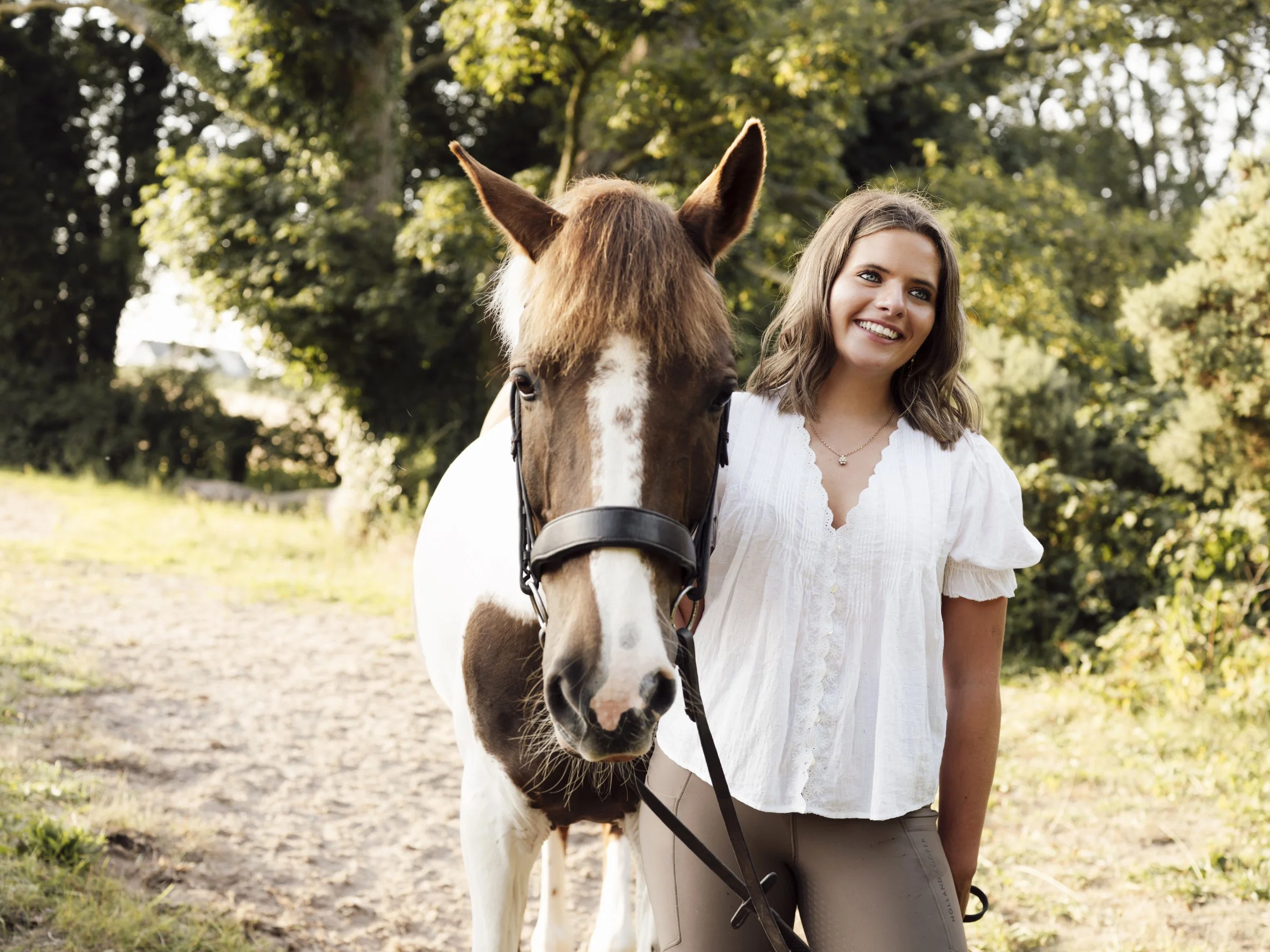 girl with brown & white horse