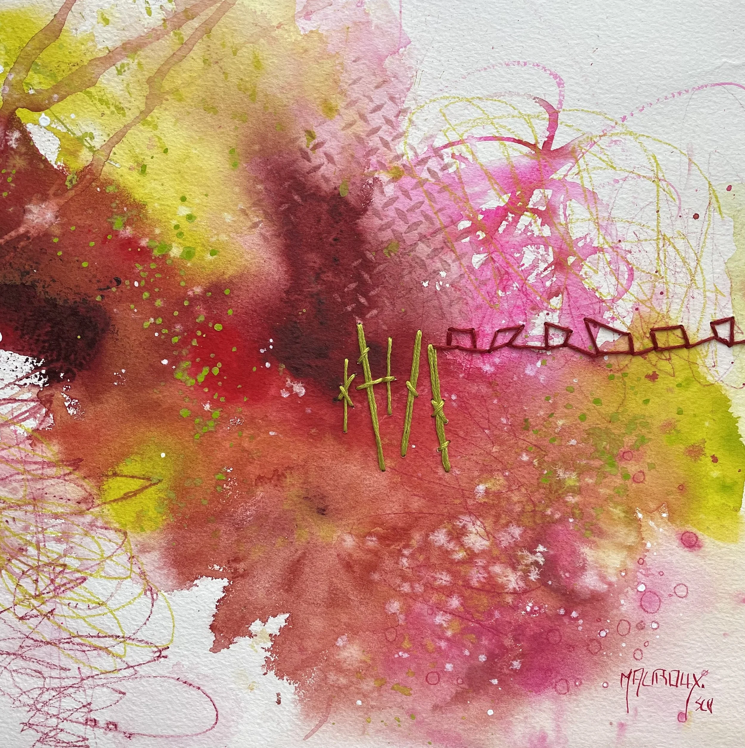 10 x 10 po
Aquarelle et broderie