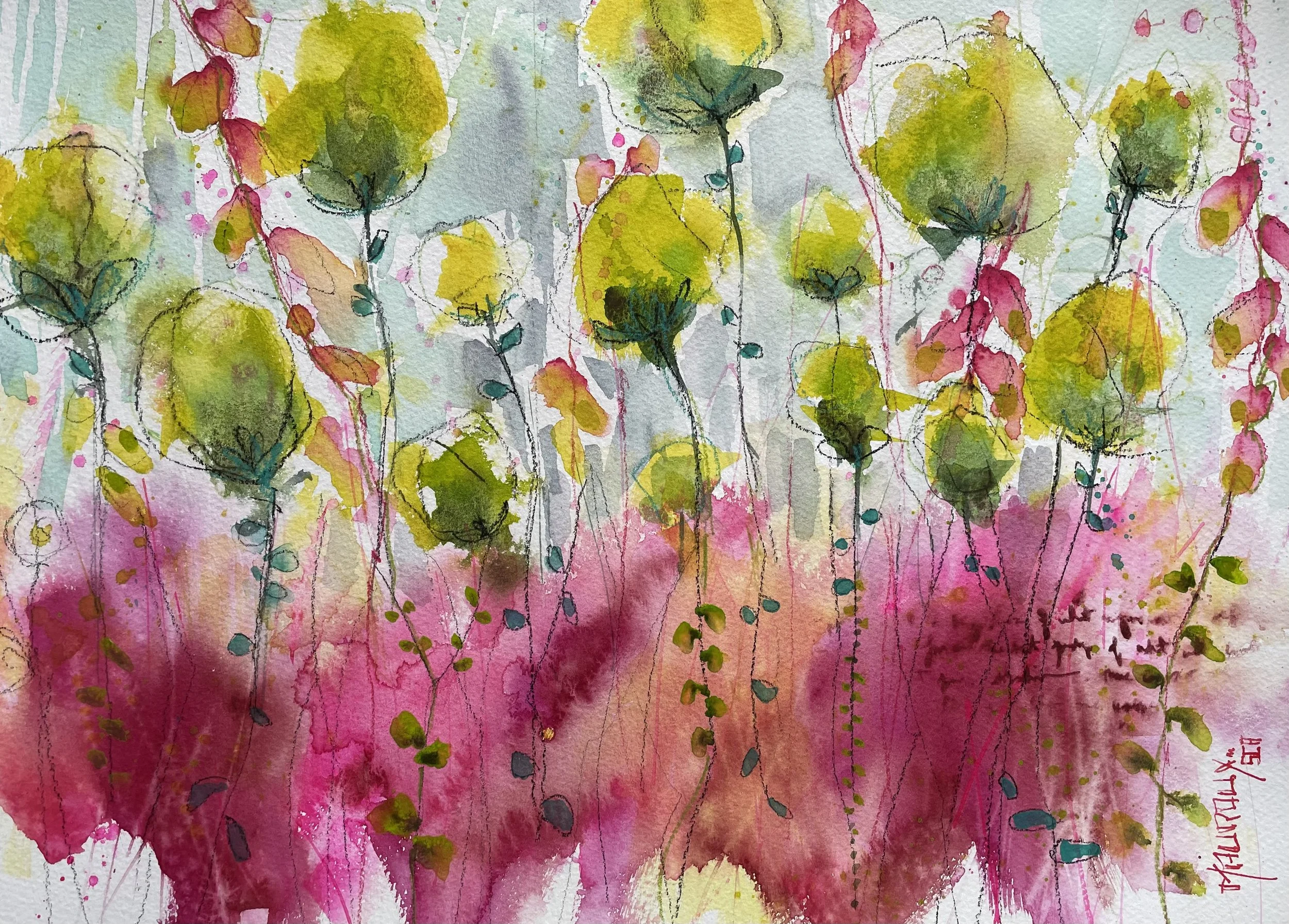 Rose et Vert
10 x 14 po.
Encadrée sous vitre
275,00$