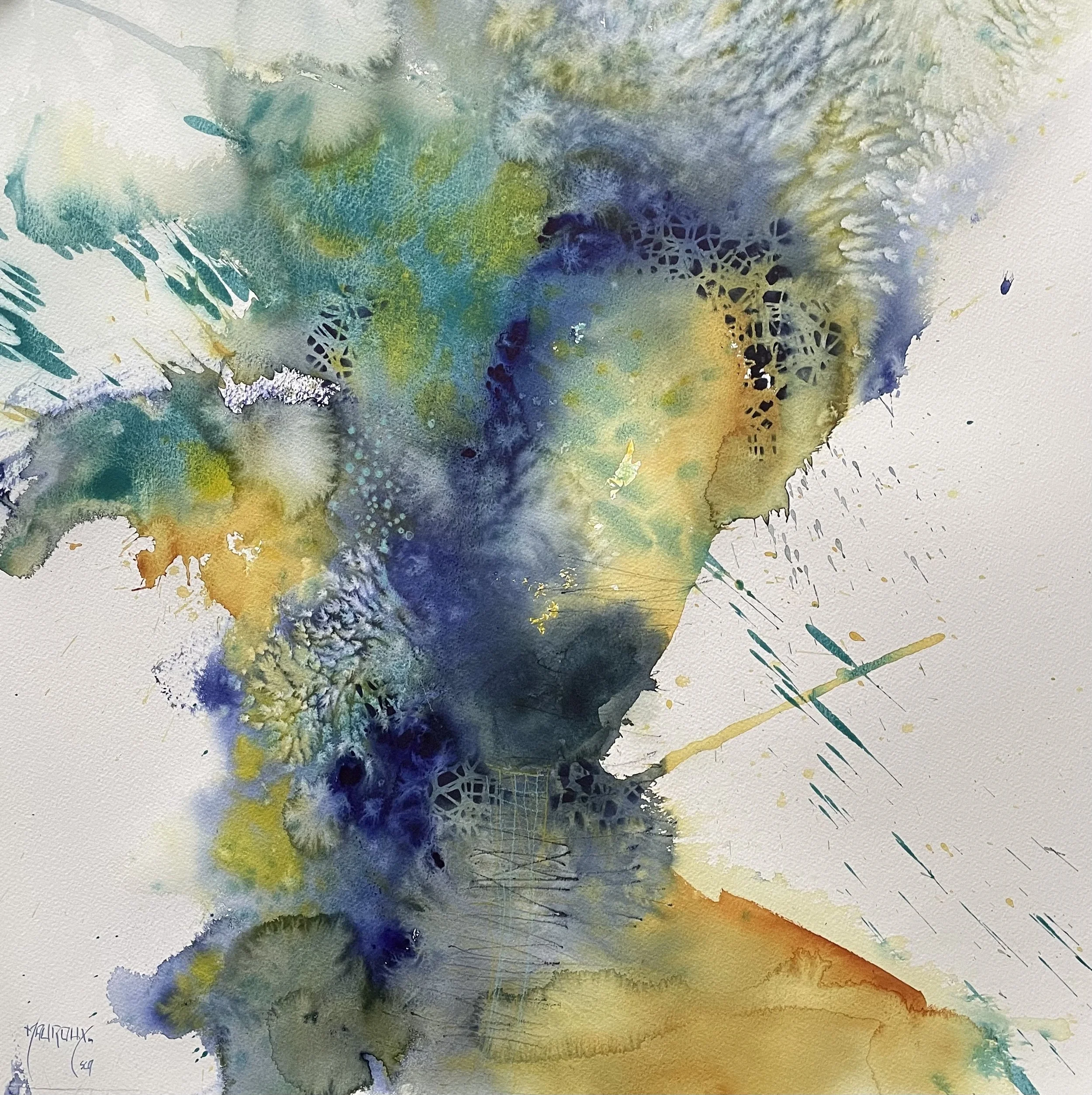 20 x 20 po.
Marouflée