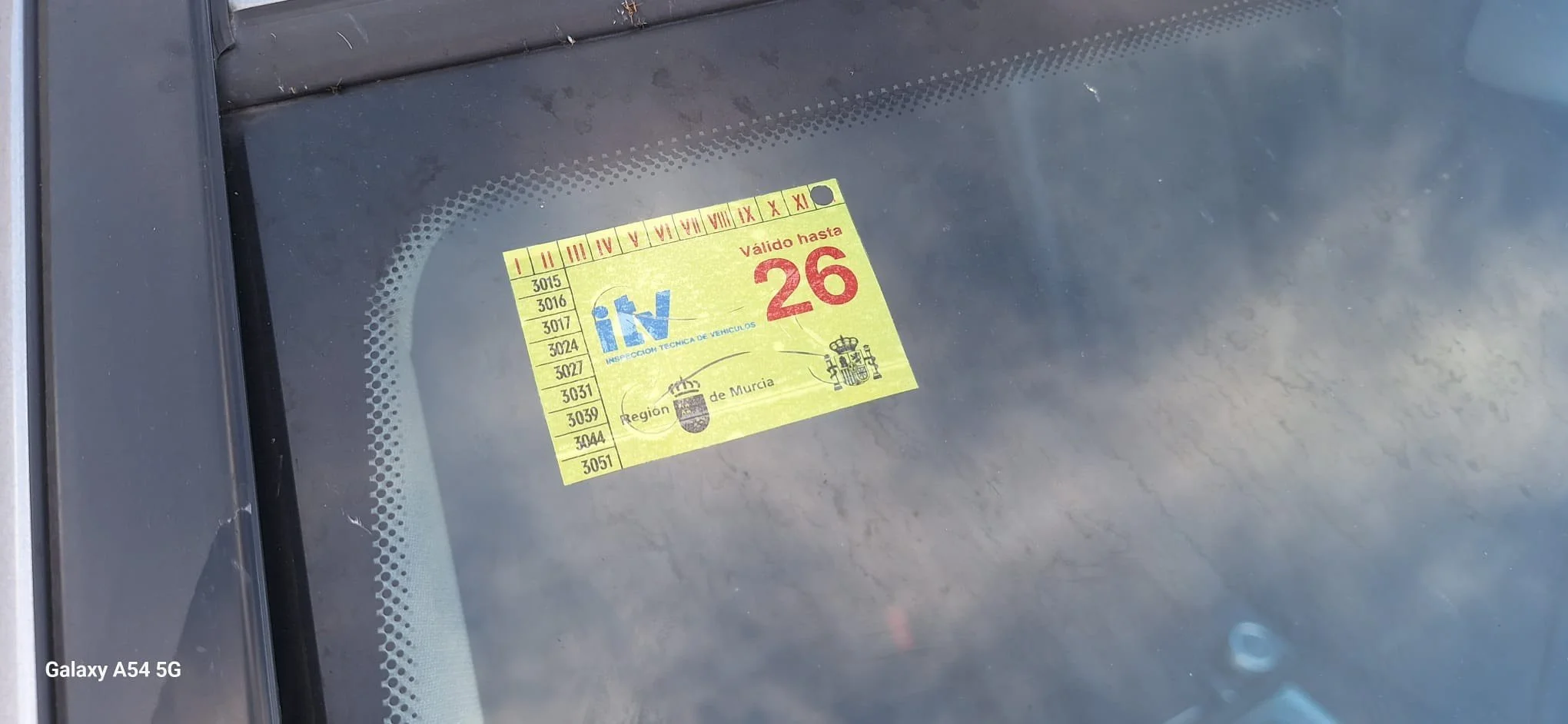 The open rear of a minivan showing the cargo area with a blue item on the left side and the back seats in an upright position. The minivan is parked on a concrete surface with a beige wall and a large planter with green plants in the background.