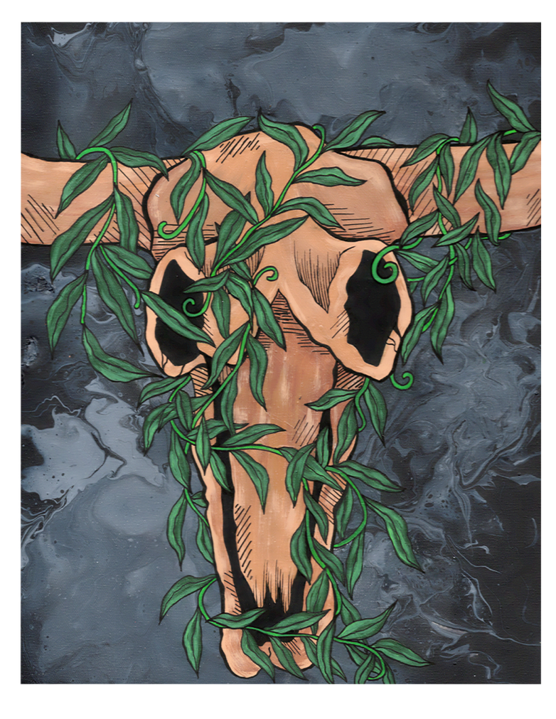 Deer Skull with Vines