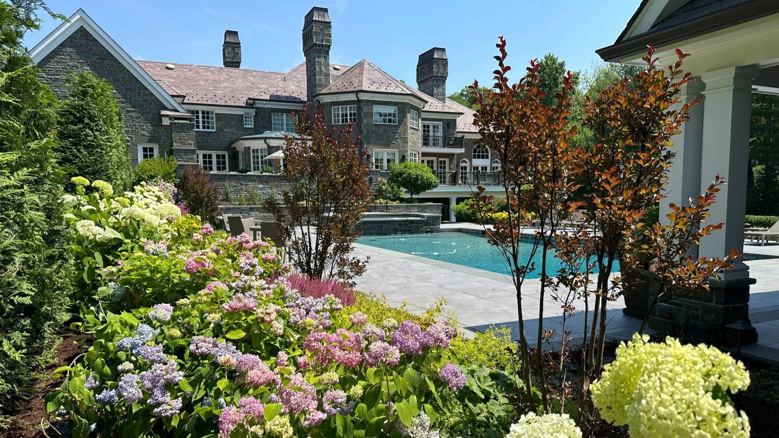 Tranquil Plunge Pool and Night Lighting in Saddle River, NJ