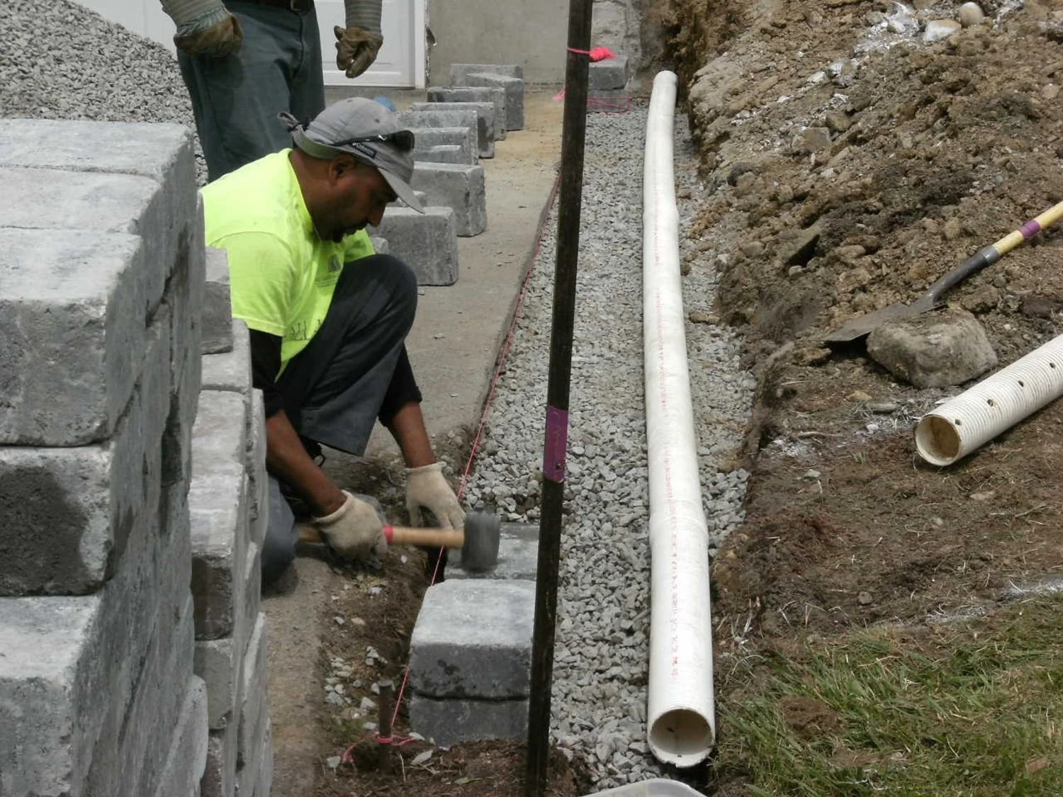 Concrete drainage structure placement as part of Drainage & Sitework in Franklin Lakes, NJ